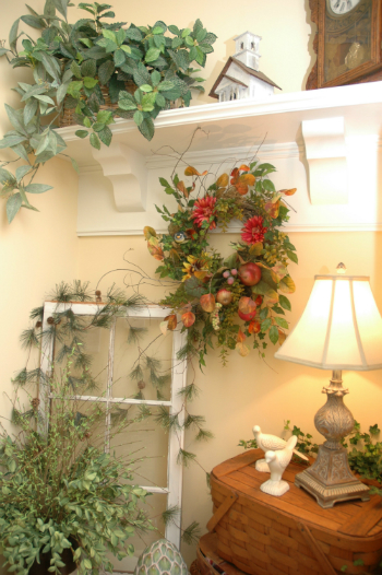 displaying your wreaths inside your home